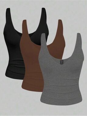 Everyday Scoop Tank - Black, Brown & Gray